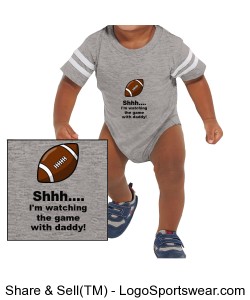 Baby Onesie \"Shhh....I\'m watching the game with daddy!\" Design Zoom